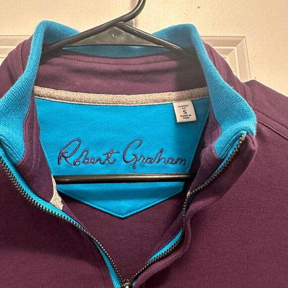 Robert Graham Royal Purple Quarter Zip Size Small - Picture 2 of 5